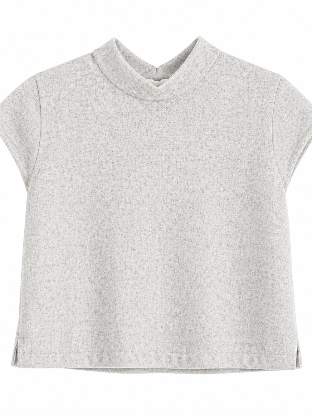 Heather Light Gray Mock Neck Knit Top